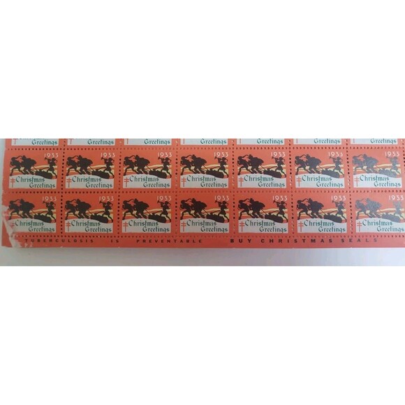 NIP 10,000 National Tuberculosis Assoc Christmas Seals In Original Mailer - Picture 6 of 6
